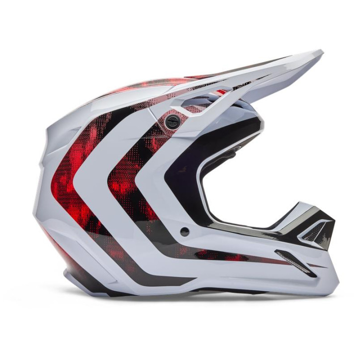 Casque FOX v1 kairos blanc/rouge | Oxmoto