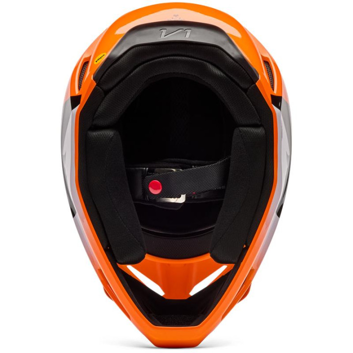 Casque FOX v1 shield orange | Oxmoto