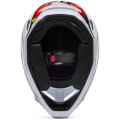 Casque FOX v1 kairos blanc/rouge | Oxmoto