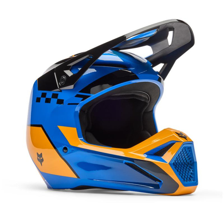 Casque FOX v1 collect bleu | Oxmoto