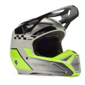 Casque FOX v1 collect gris/jaune | Oxmoto