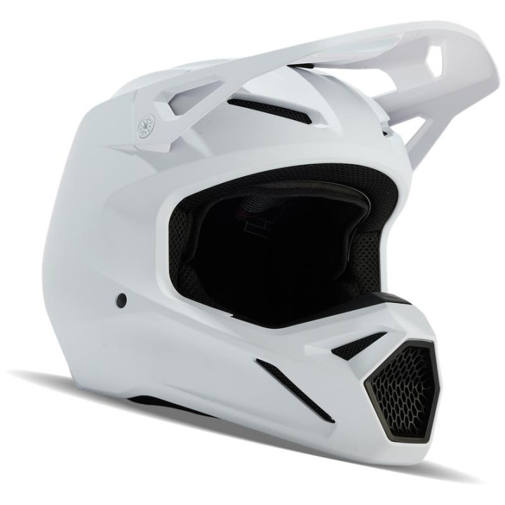 Casque FOX v1 solid blanc mat | Oxmoto