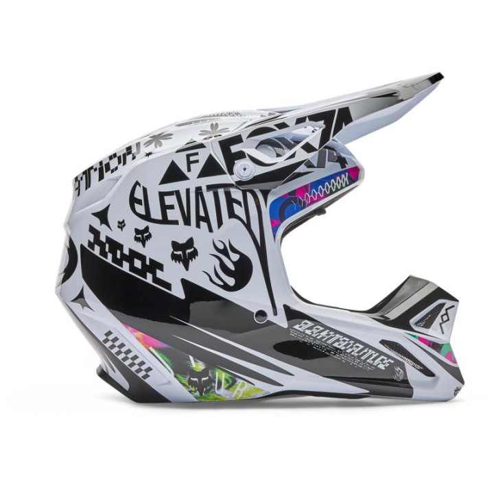 Casque FOX v1 cosmo blanc/noir | Oxmoto