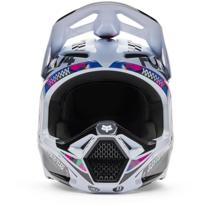 Casque FOX v1 cosmo blanc/noir | Oxmoto