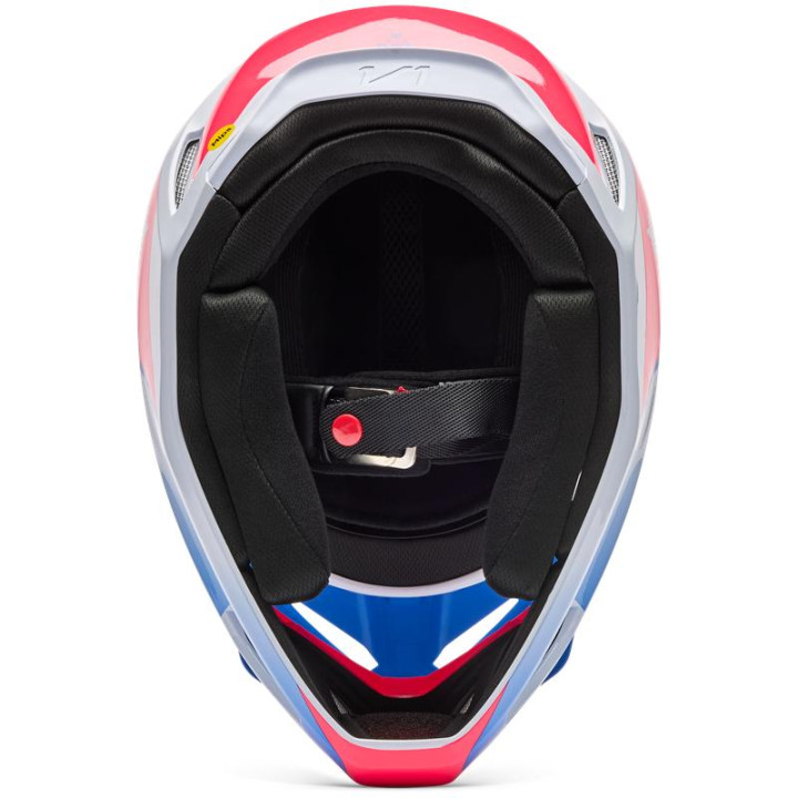 Casque FOX v1 collect bleu/rose | Oxmoto