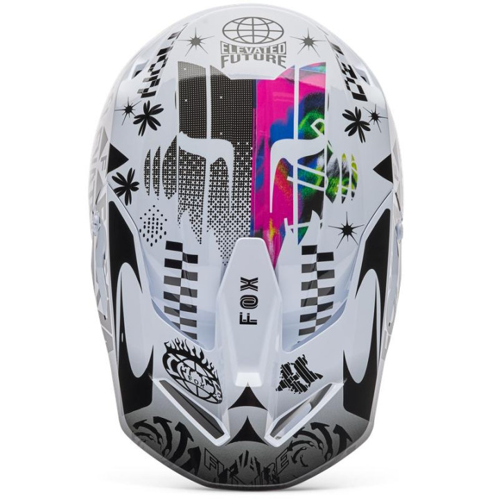 Casque FOX v1 cosmo blanc/noir | Oxmoto