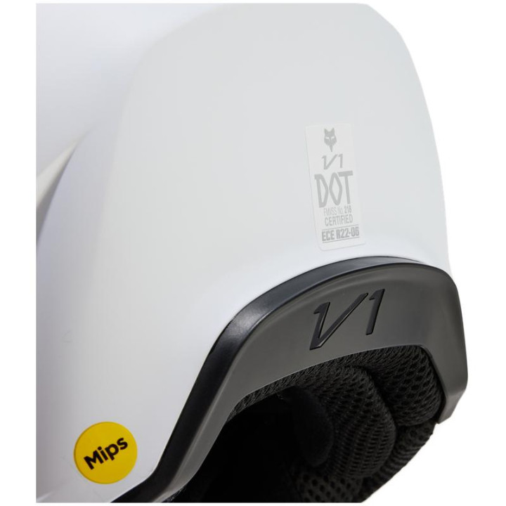 Casque FOX v1 solid blanc mat | Oxmoto
