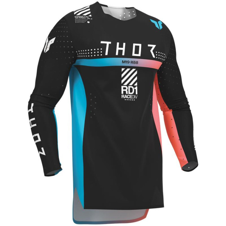 Maillot Thor sportmode synth noir | Oxmoto