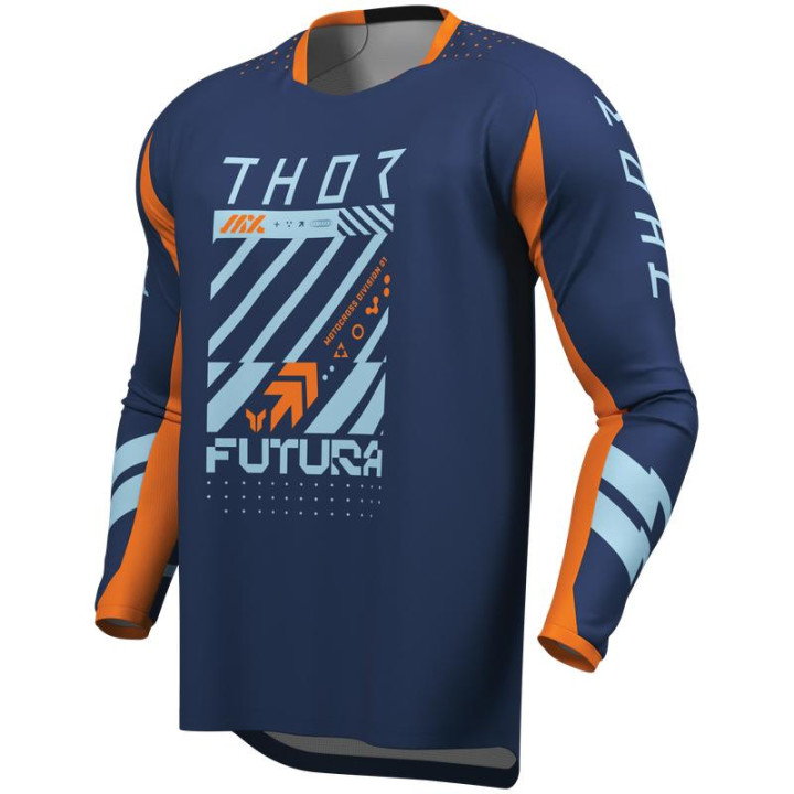 Maillot Thor launchmode futura navy/orange | Oxmoto