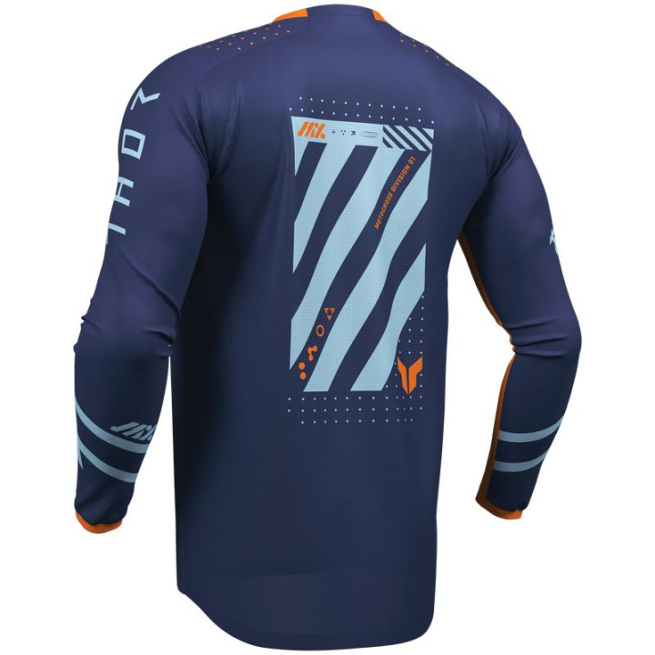 Maillot Thor launchmode futura navy/orange | Oxmoto