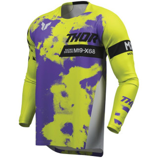 Maillot Thor launchmode bleach violet/jaune | Oxmoto