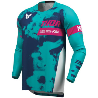 Maillot Thor launchmode bleach blanc/bleu | Oxmoto