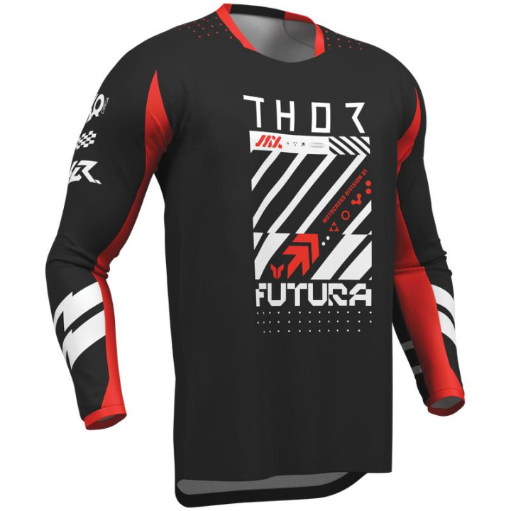 Maillot Thor launchmode futura noir/rouge 2910-8412 | Oxmoto