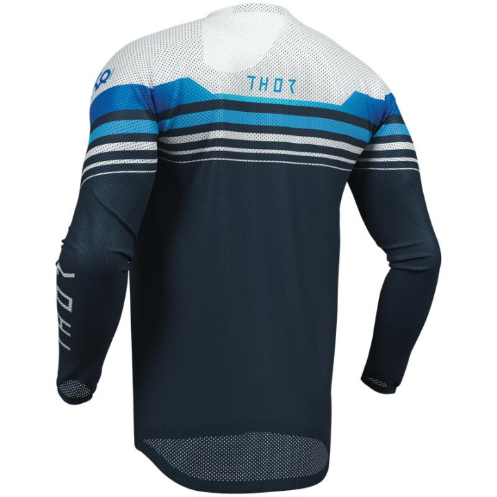 Maillot Thor launchmode air raptor blanc/bleu | Oxmoto