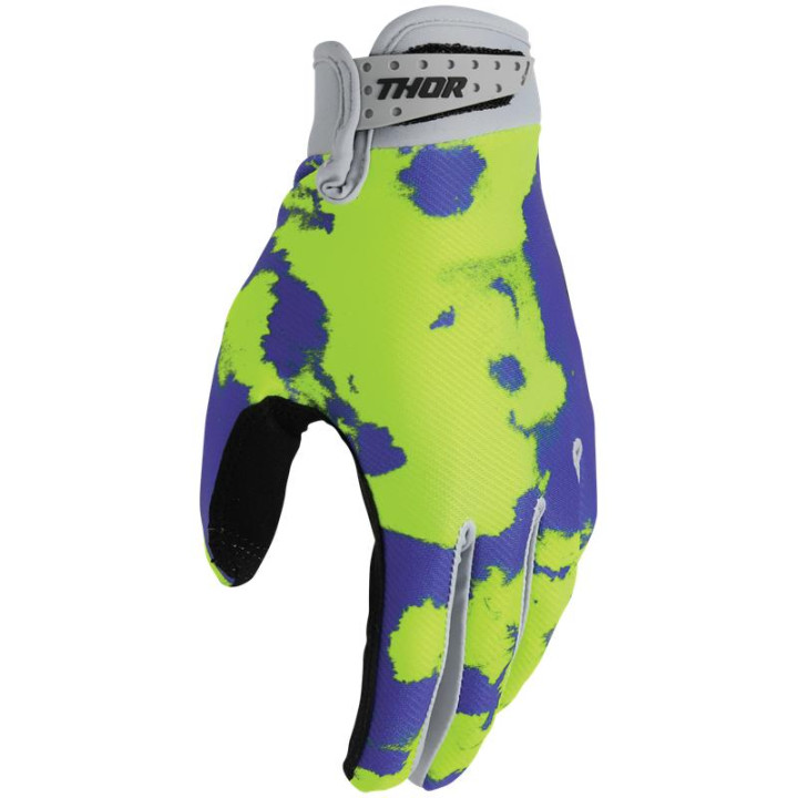 Gants Thor launchmode bleach violet/jaune | Oxmoto