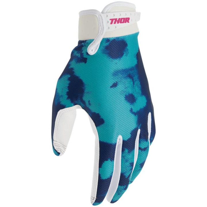 Gants Thor launchmode bleach bleu/blanc | Oxmoto