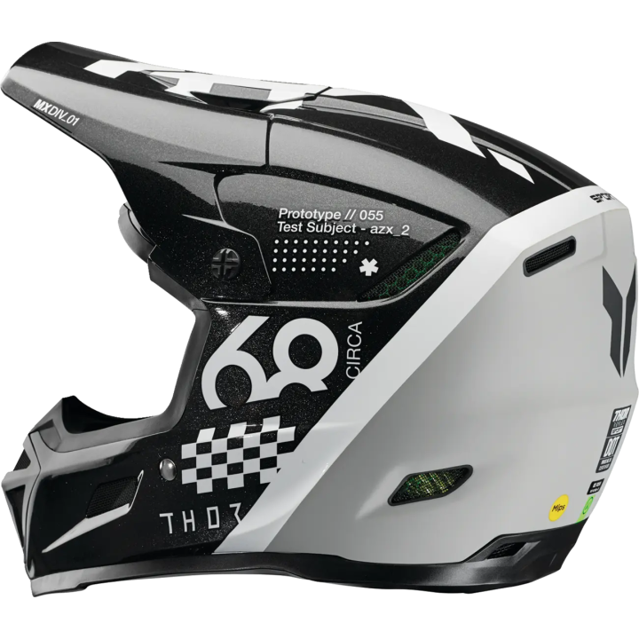 Casque Thor reflex riot noir/blanc mat | Oxmoto