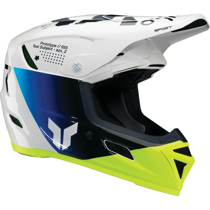 Casque Thor reflex strike bleu/jaune | Oxmoto