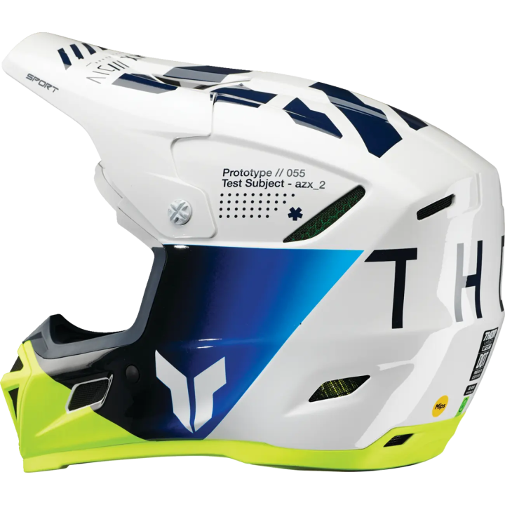 Casque Thor reflex strike bleu/jaune | Oxmoto