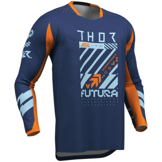 Maillot enfant Thor launchmode futura navy/orange | Oxmoto