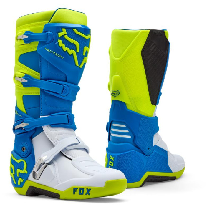 Bottes FOX motion bleu/jaune | Oxmoto