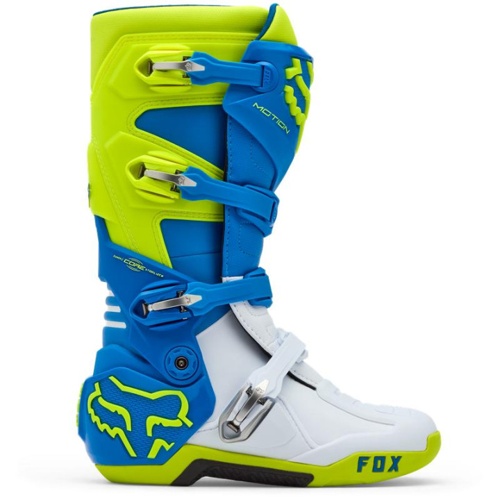 Bottes FOX motion bleu/jaune | Oxmoto