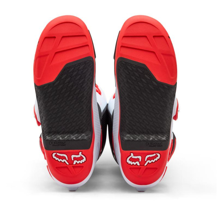 Bottes FOX motion blanc/rouge | Oxmoto