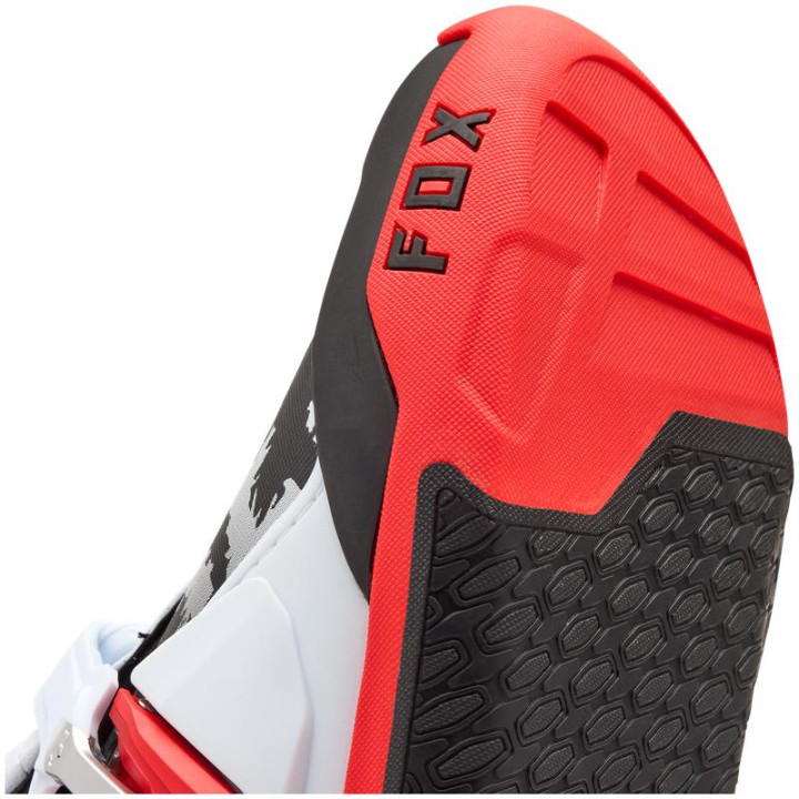 Bottes FOX motion blanc/rouge | Oxmoto