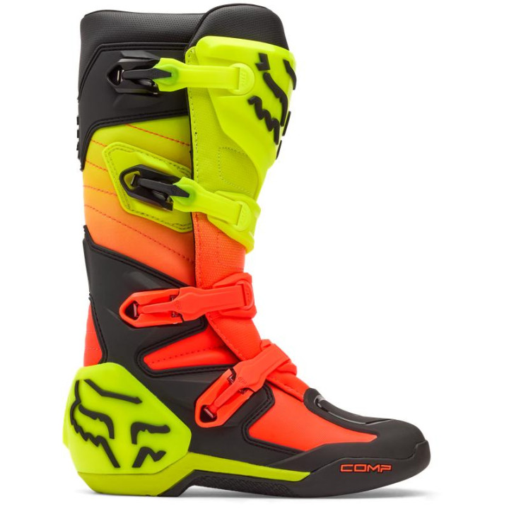 Bottes FOX comp orange/jaune | Oxmoto