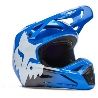 Casque enfant FOX v1 shield bleu | Oxmoto