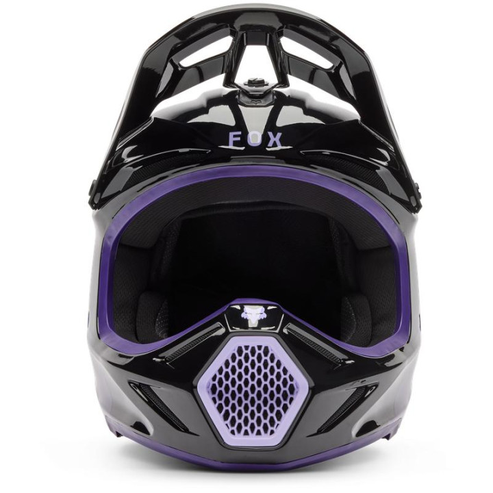 Casque enfant FOX v3 spire noir/violet | Oxmoto