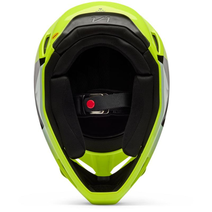 Casque enfant FOX v1 shield jaune fluo | Oxmoto