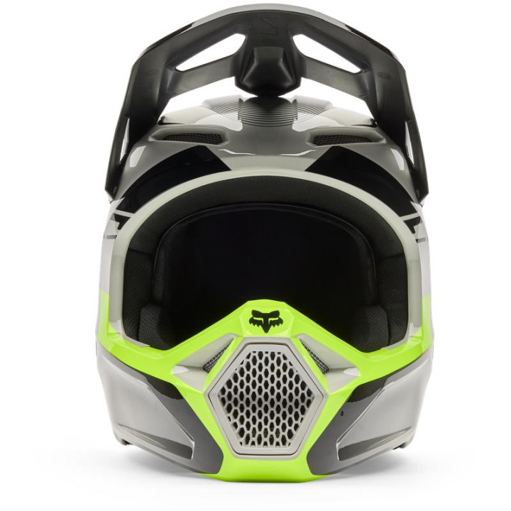 Casque enfant FOX v1 collect gris/jaune | Oxmoto