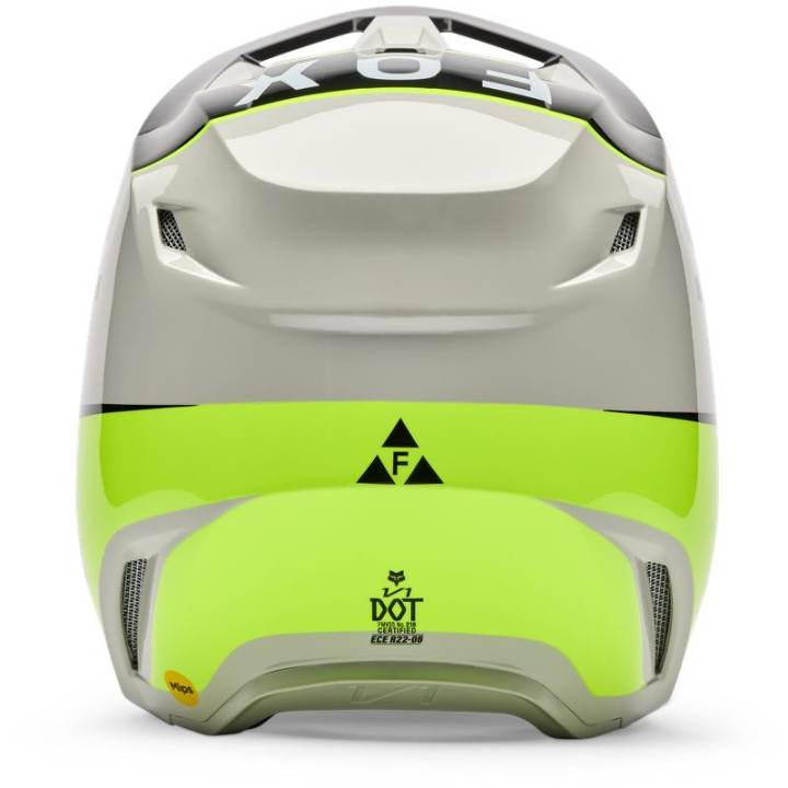 Casque enfant FOX v1 collect gris/jaune | Oxmoto
