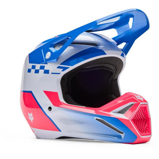 Casque enfant FOX v1 collect bleu/rose | Oxmoto