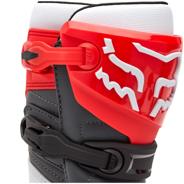 Bottes enfant FOX comp blanc/rouge | Oxmoto