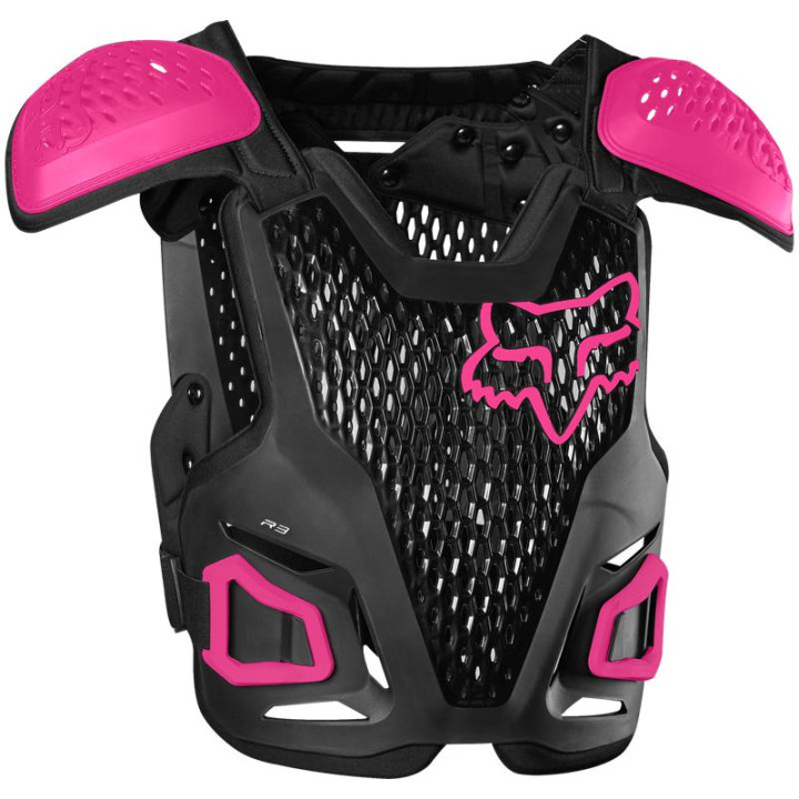 Pare-pierres enfant FOX r3 noir/rose | Oxmoto