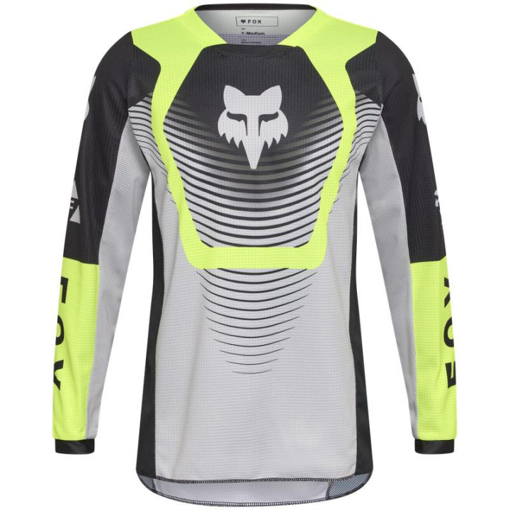 Maillot enfant FOX 180 collect gris/jaune | Oxmoto