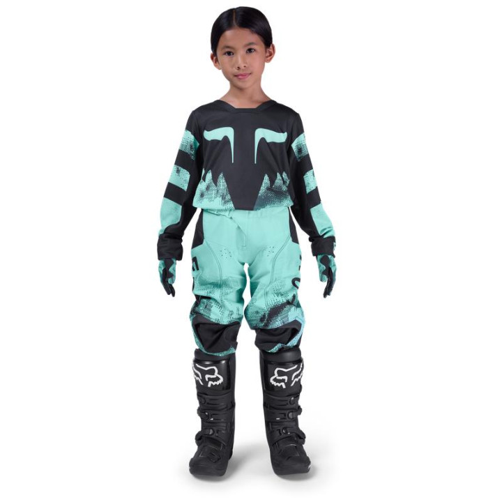 Maillot enfant FOX 180 kairos turquoise | Oxmoto