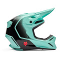 Casque FOX v3 drip turquoise | Oxmoto