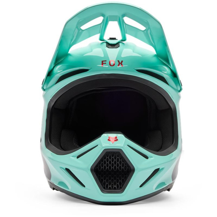 Casque FOX v3 drip turquoise | Oxmoto