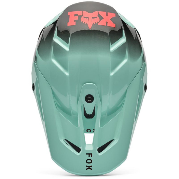 Casque FOX v3 drip turquoise | Oxmoto