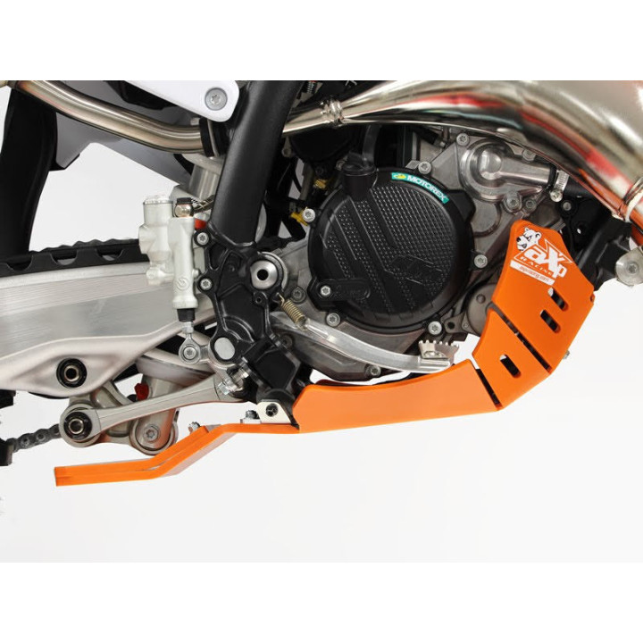 Sabot pehd 8mm avec protection de biellette AXP KTM 125sx-125xc 2023-26 orange