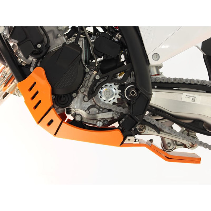 Sabot pehd 8mm avec protection de biellette AXP KTM 125sx-125xc 2023-26 orange