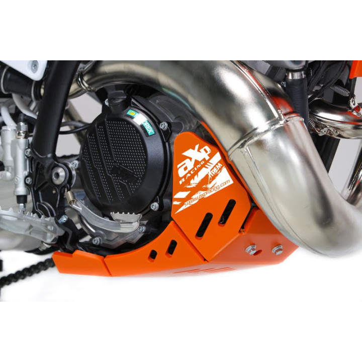 Sabot pehd 8mm avec protection de biellette AXP KTM 250/300 exc 2024-26 orange