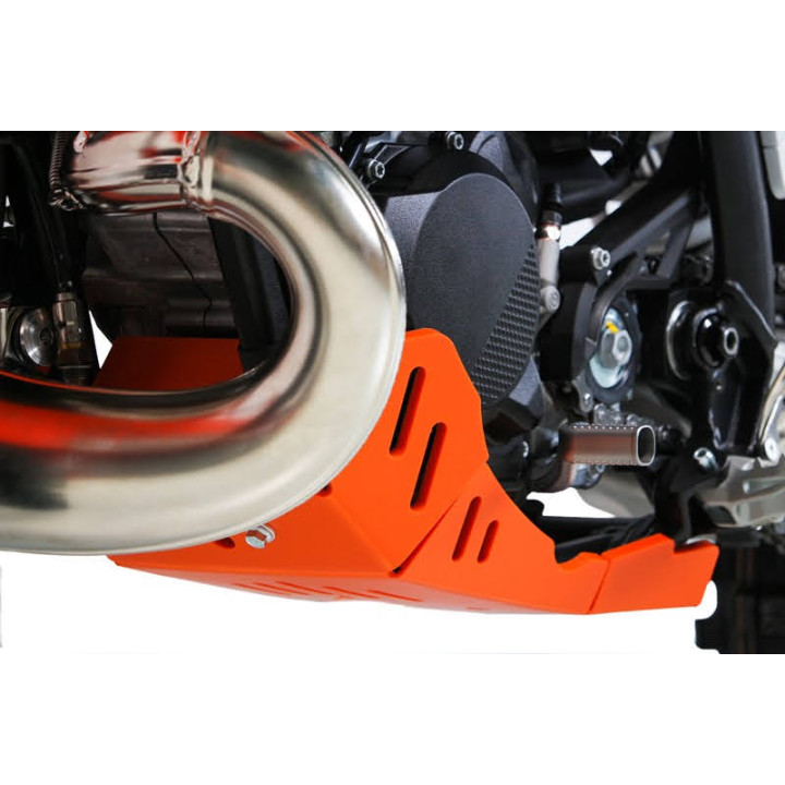 Sabot pehd 8mm avec protection de biellette AXP KTM 250/300 exc 2024-26 orange