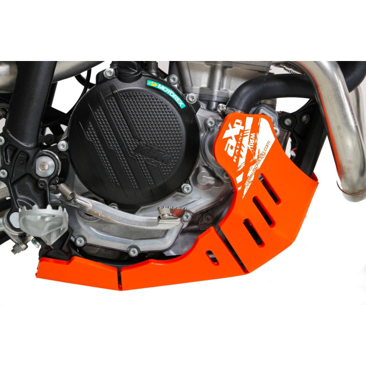 Sabot pehd 8mm avec protection de biellette AXP KTM 250/350 excf-350xwf 2024-26 orange
