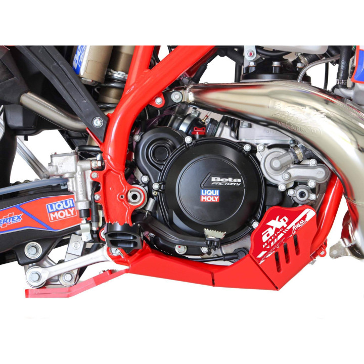 Sabot pehd 8mm avec protection de biellette AXP Beta 250/300 rr/race 2024-25 rouge