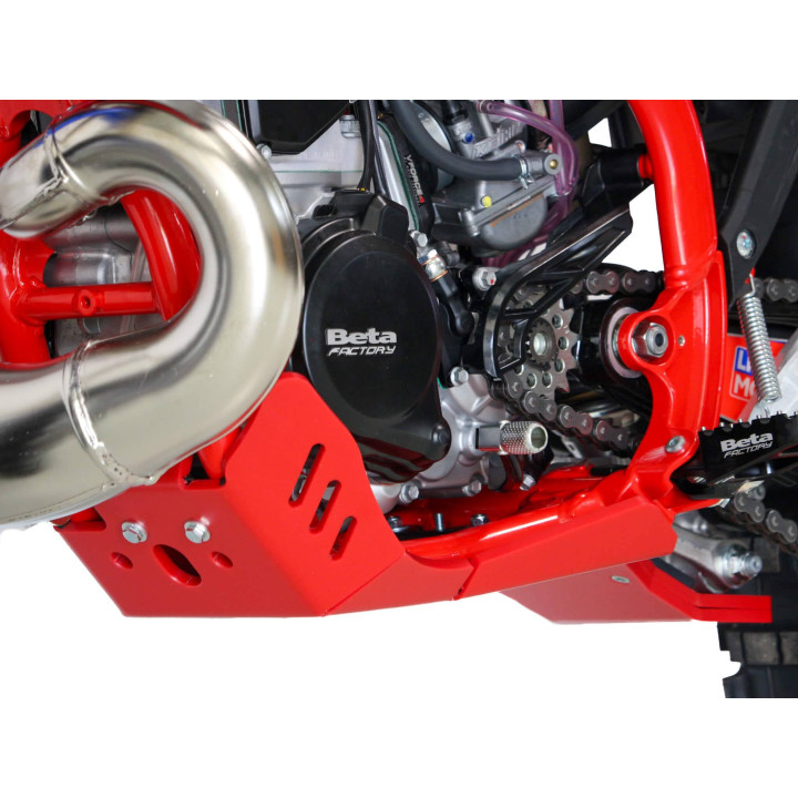 Sabot pehd 8mm avec protection de biellette AXP Beta 250/300 rr/race 2024-25 rouge