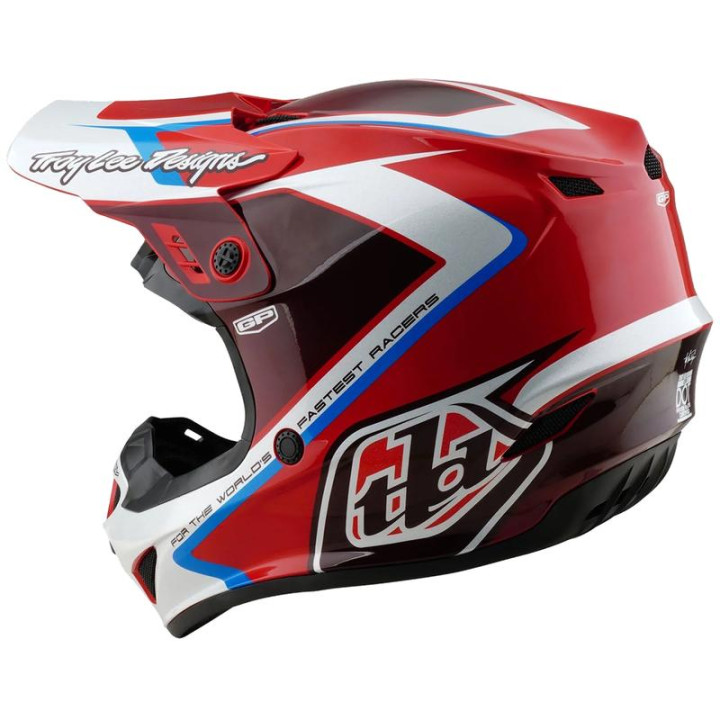 Casque TROY LEE DESIGNS GP Shutter - rouge/blanc | Oxmoto